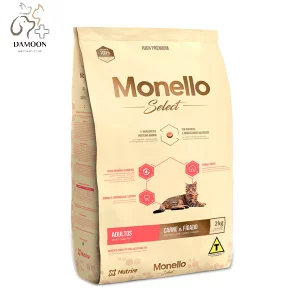 غذا خشک گربه بالغ سلکت با طعم گوشت و جگر مونلو(Monello Select Adult Cat Dry Food)